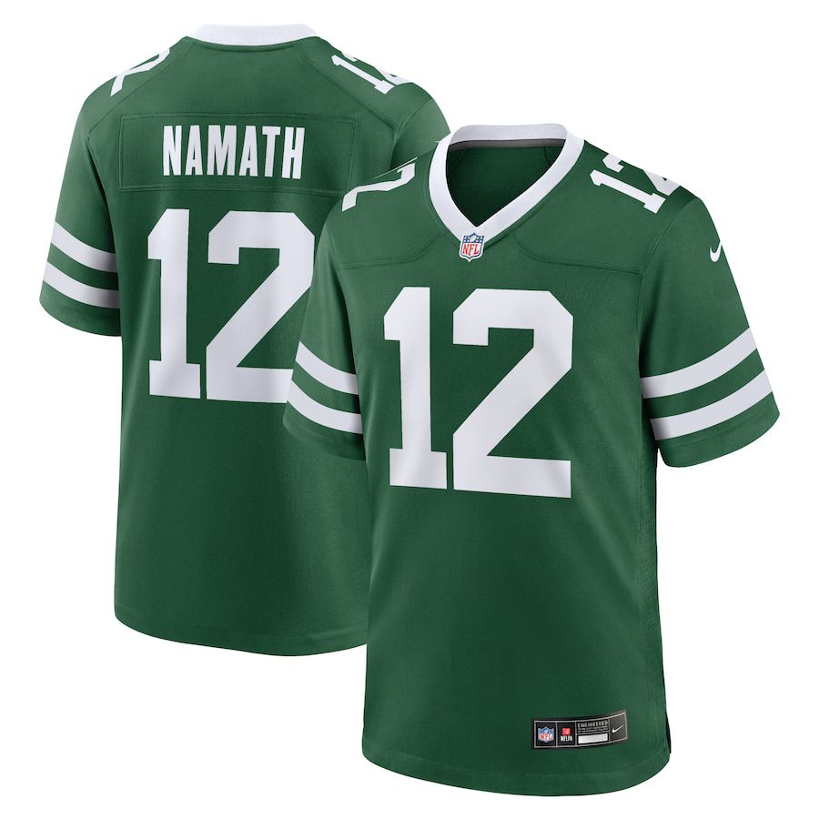 Men New York Jets #12 Joe Namath Nike Legacy Green Game NFL Jersey